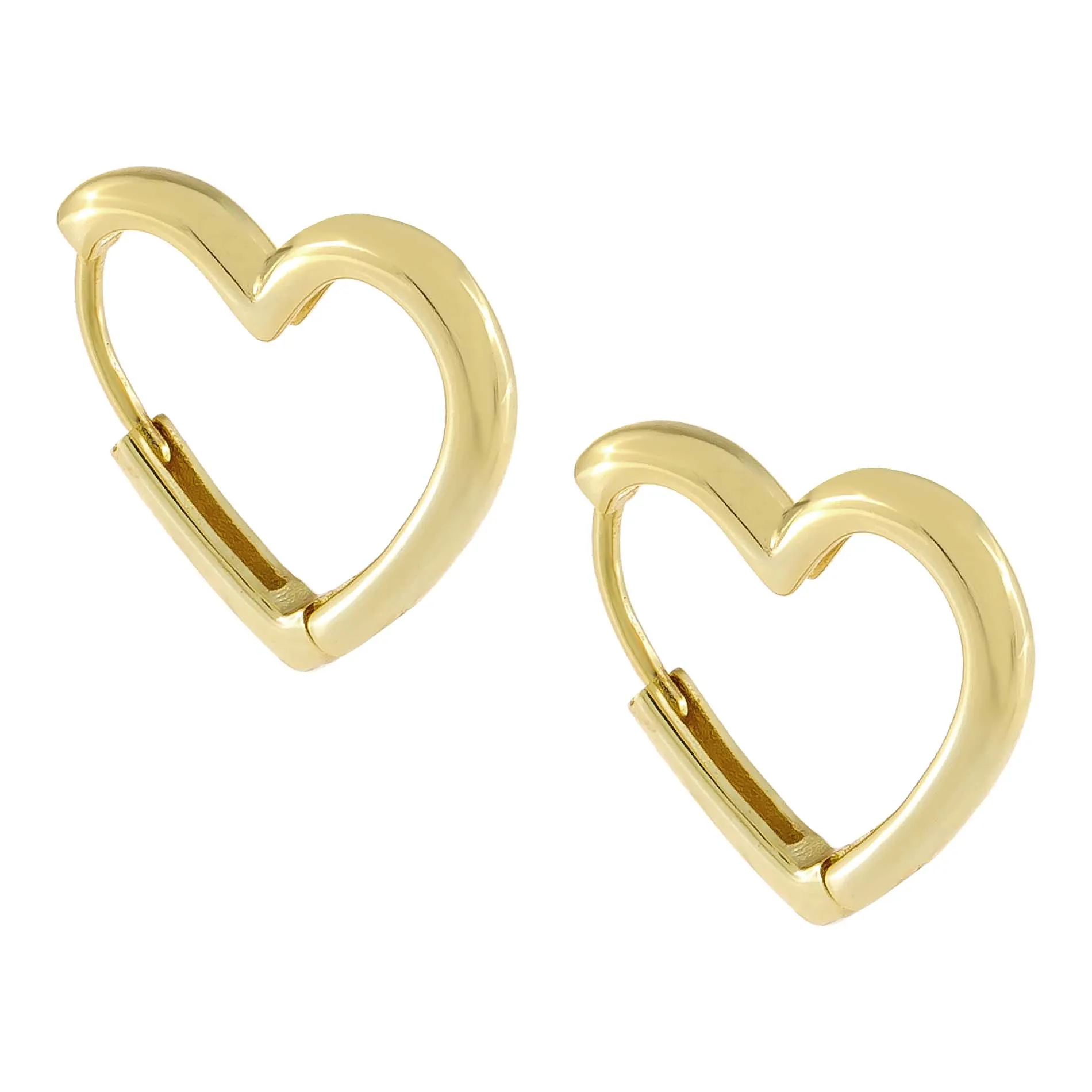 Solid Open Heart Huggie Earring
