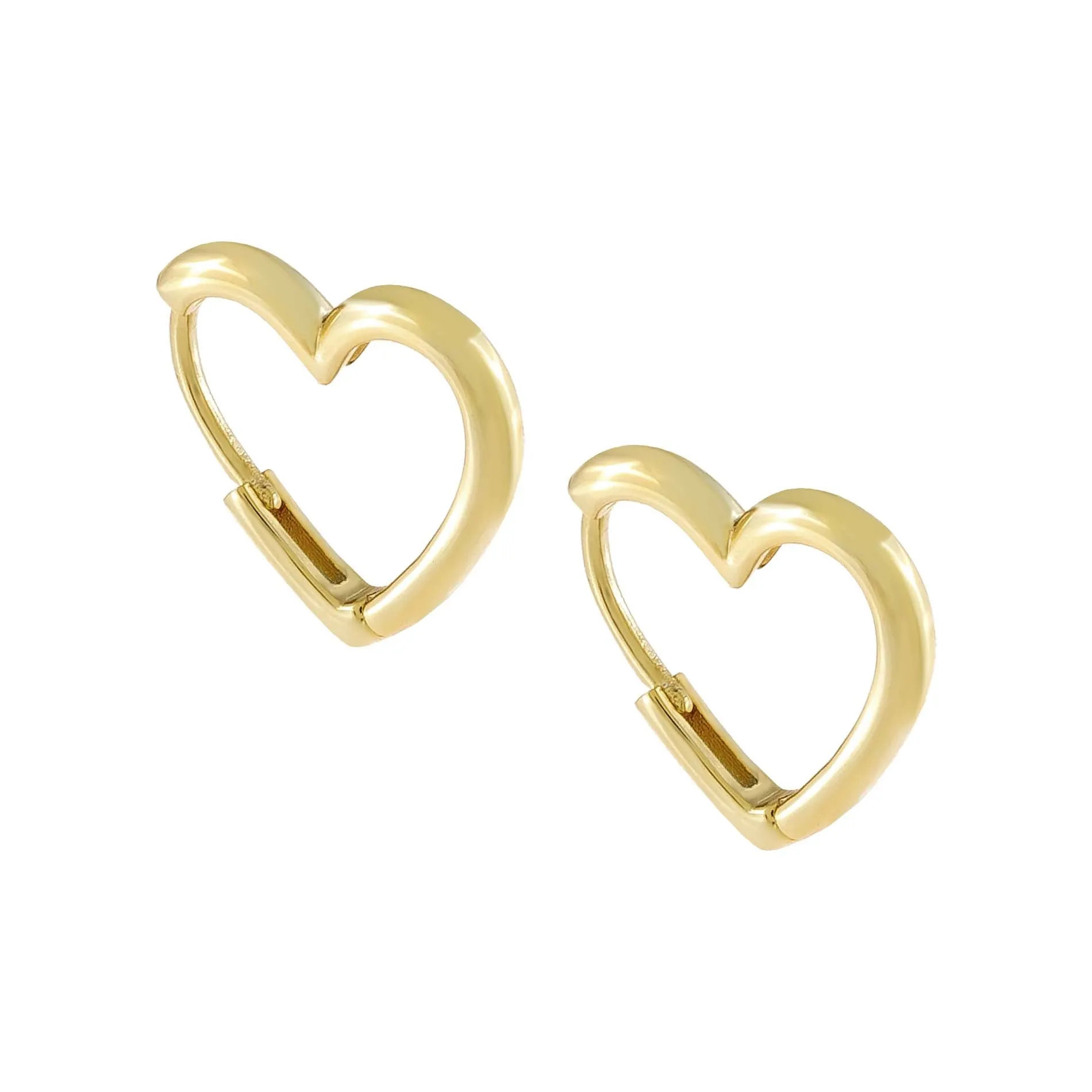 Solid Open Heart Huggie Earring