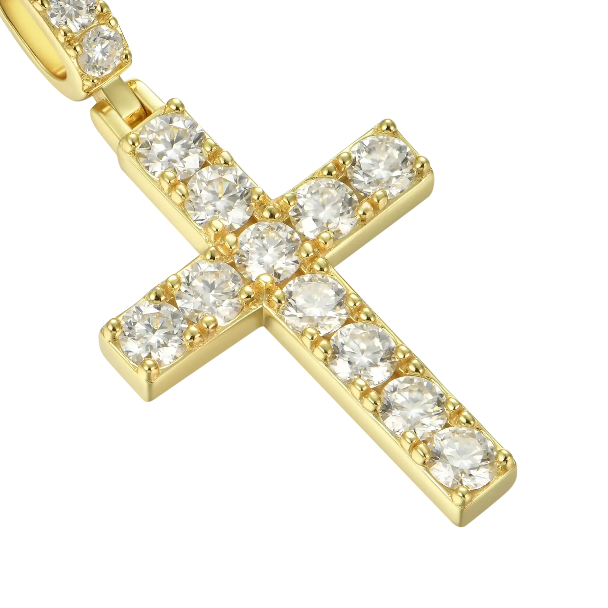 Solid Tennis Cross Pendant - Medium