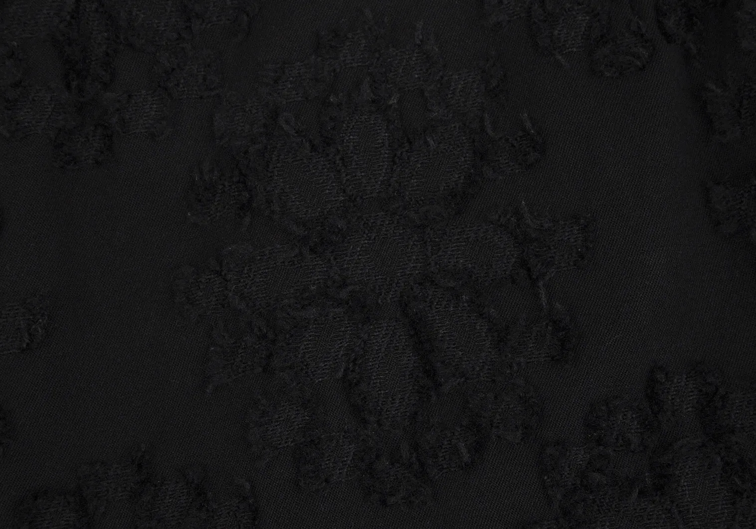 SONIA RYKIEL Paris. Black Wool Cotton Flower Cut Jacquard Skirt