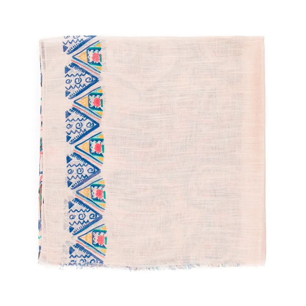 Spanish Design Printed Viscose Scarf (Beige Pattern)