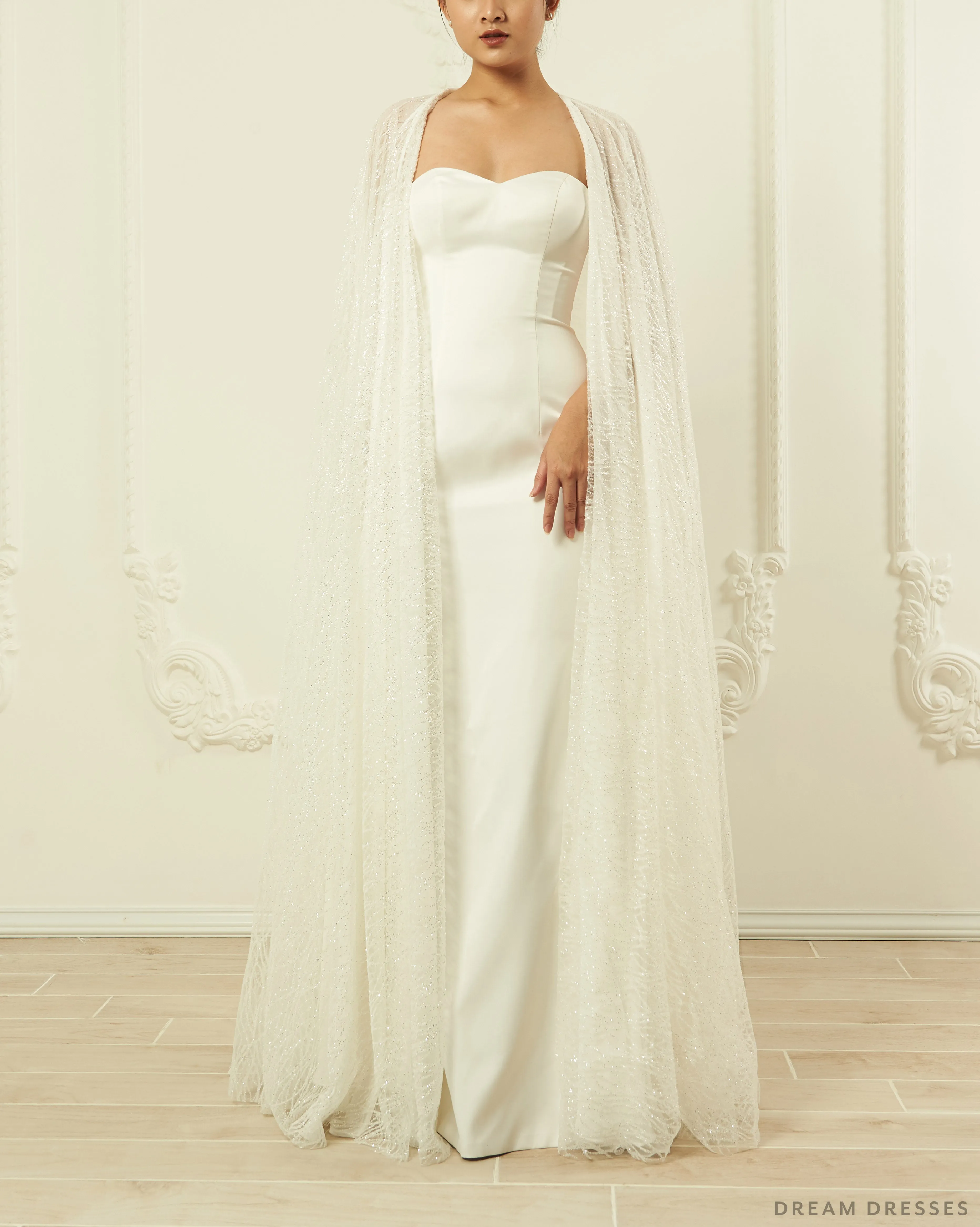 Sparkling Bridal Cape (#ELIANA)