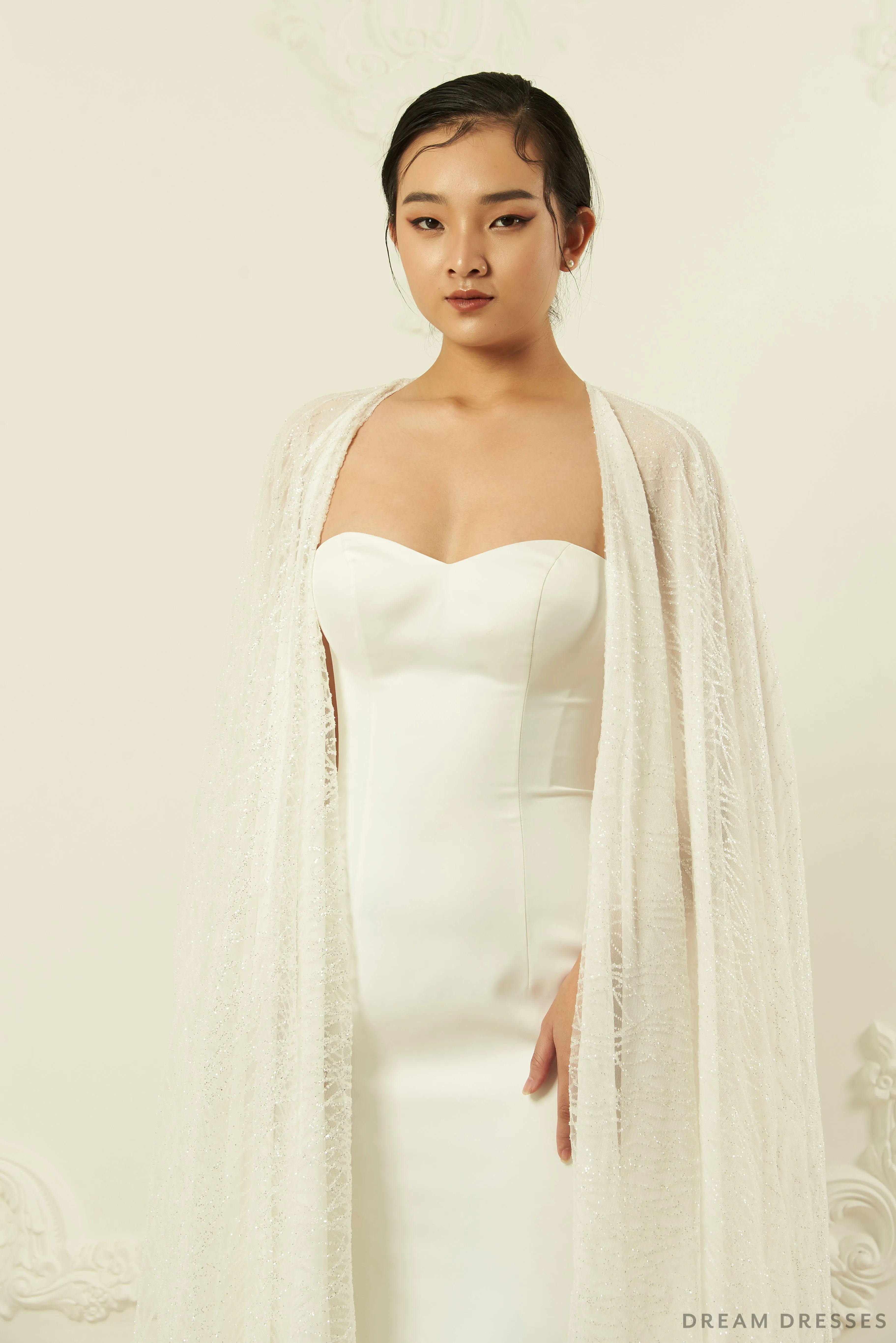 Sparkling Bridal Cape (#ELIANA)