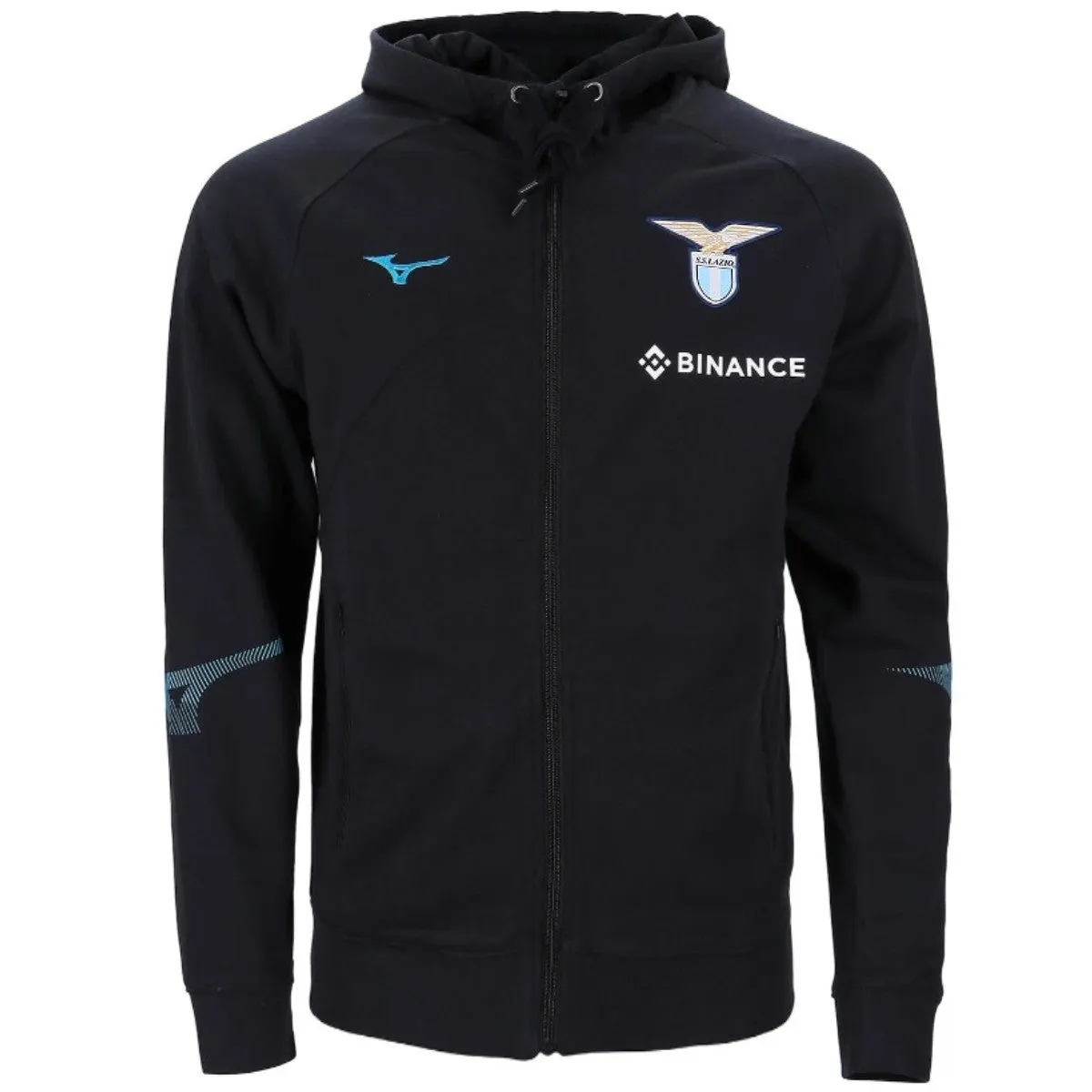 SS Lazio hooded cotton presentation tracksuit 2022/23 black - Mizuno