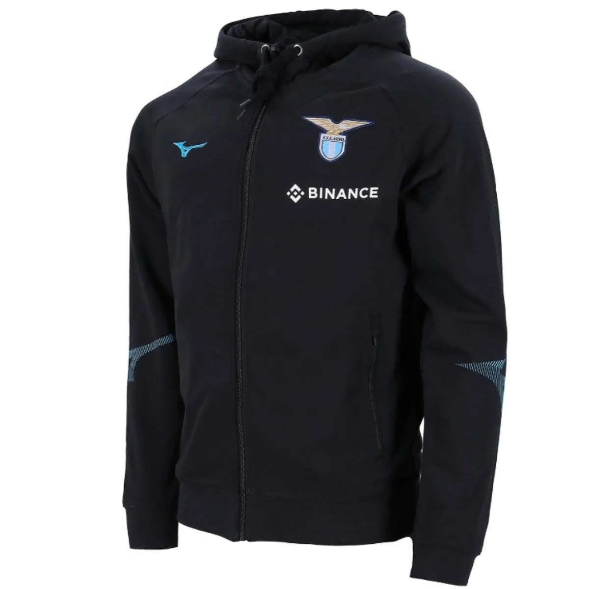 SS Lazio hooded cotton presentation tracksuit 2022/23 black - Mizuno