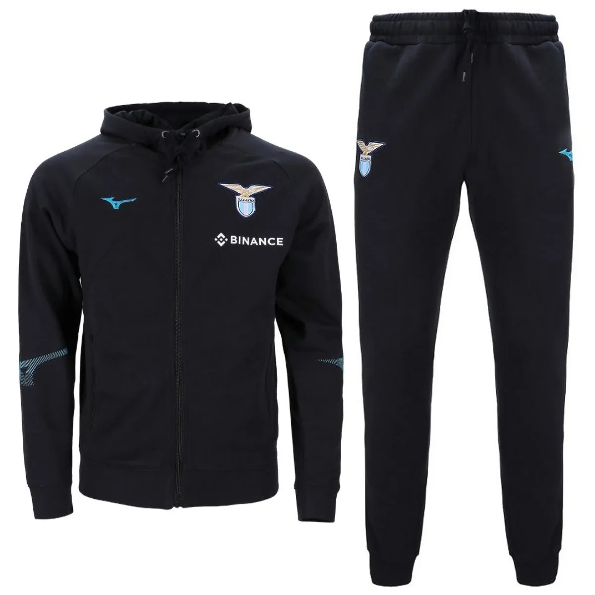 SS Lazio hooded cotton presentation tracksuit 2022/23 black - Mizuno