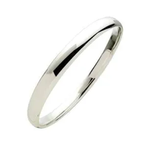 Sterling Silver 7mm x 60mm Solid Half Round Bangle