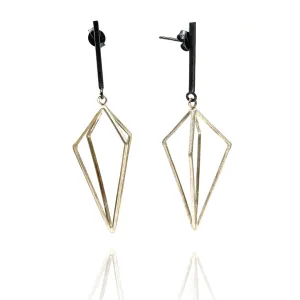 Sterling SIlver Diamond Drop Link Earrings