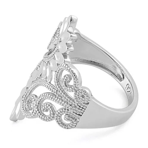 Sterling Silver Elegant Vines Ring