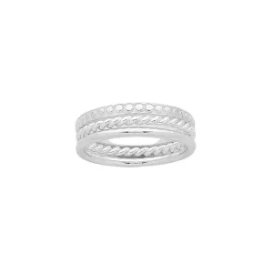 Sterling Silver Triple Banded Ring