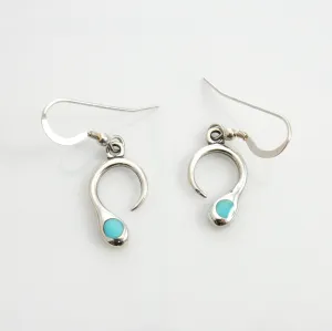 Sterling Silver Turquoise Inlay Dangle Earrings