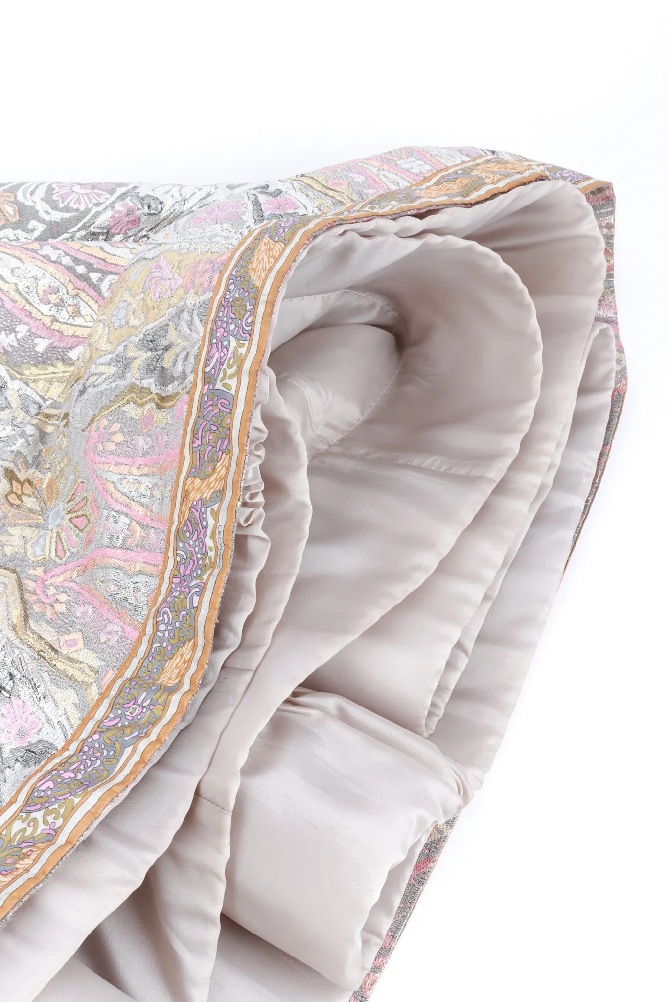 Strapless Paisley Brocade Gown