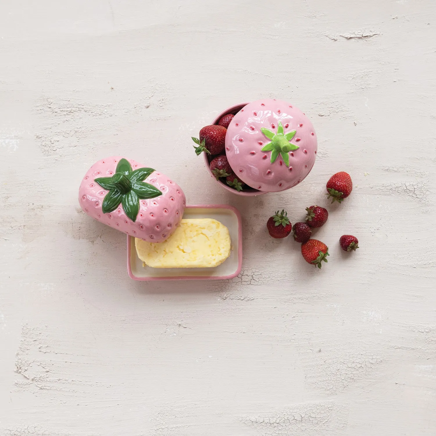 Strawberry Fields Ceramic Jar