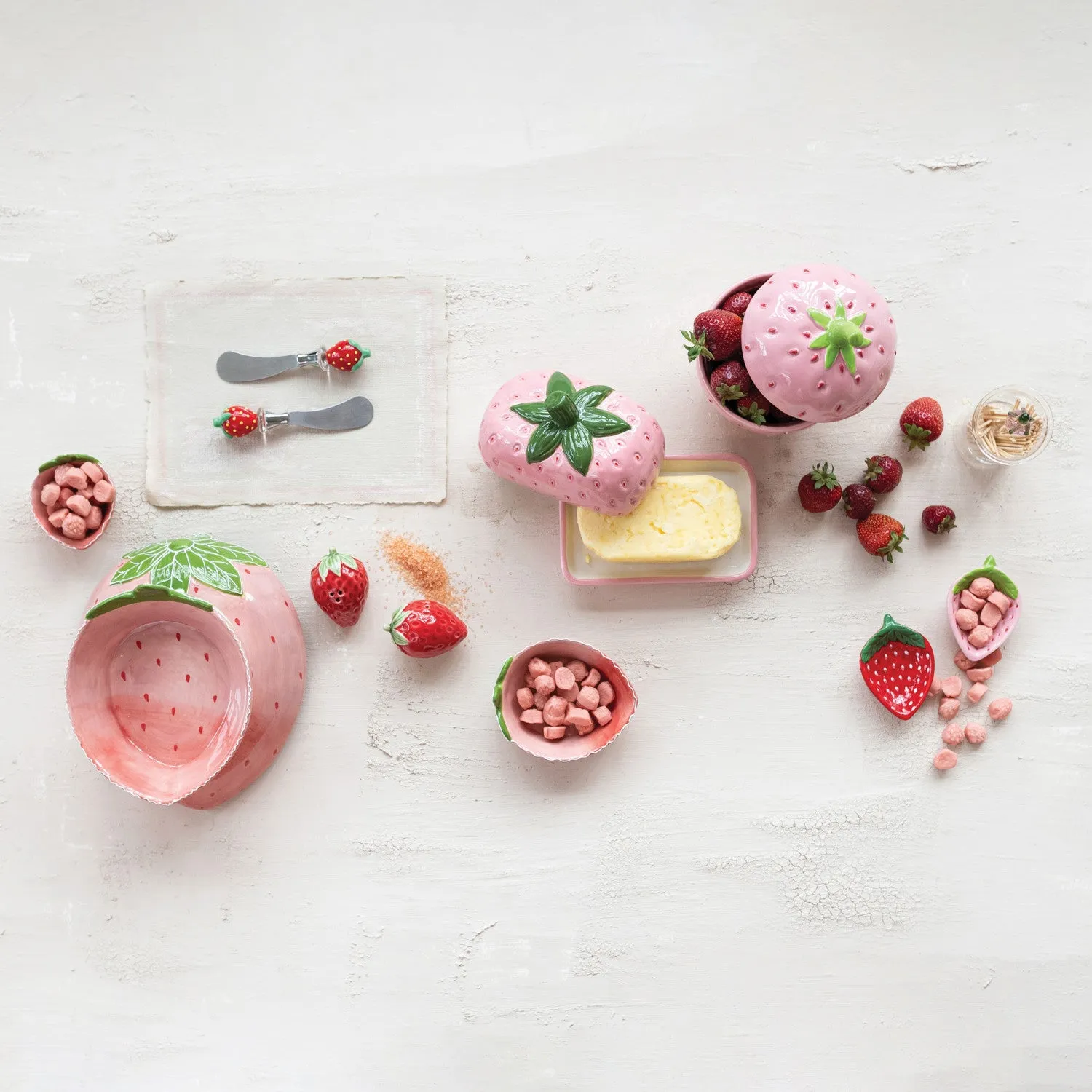Strawberry Glass Canapé Knives