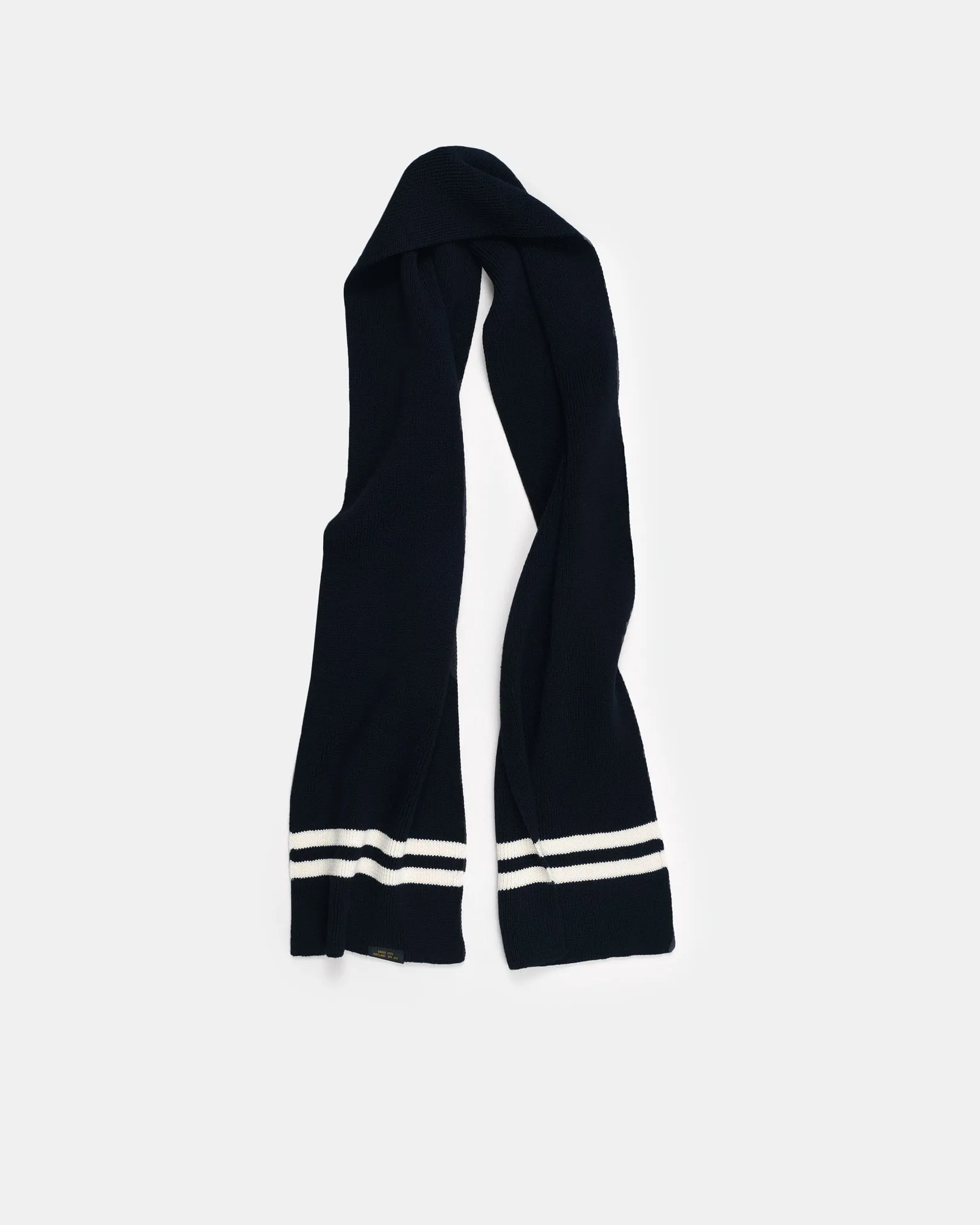 Striped Wool Scarf - Black / Off White