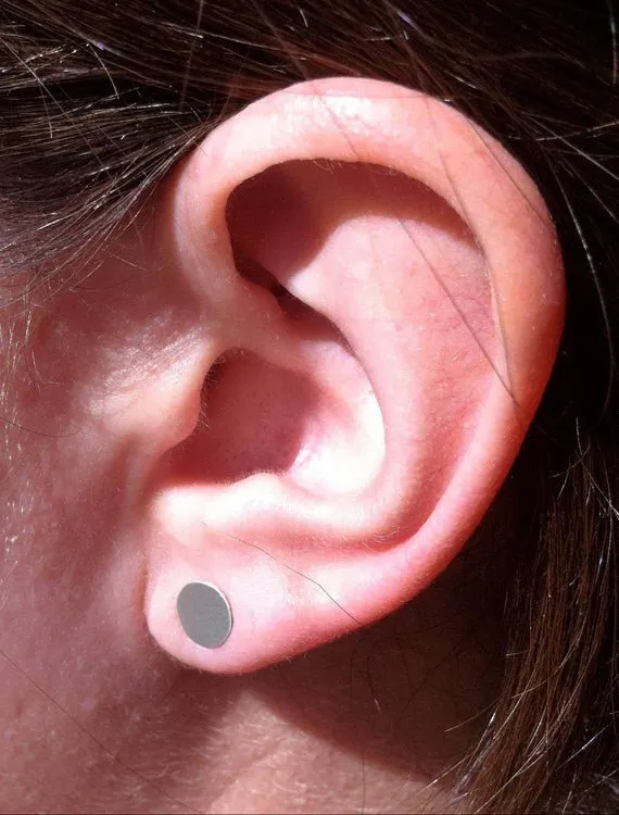 Stylish, Hand-Made and Affordable Stirling Silver Flat Circular Stud Earrings - 0010