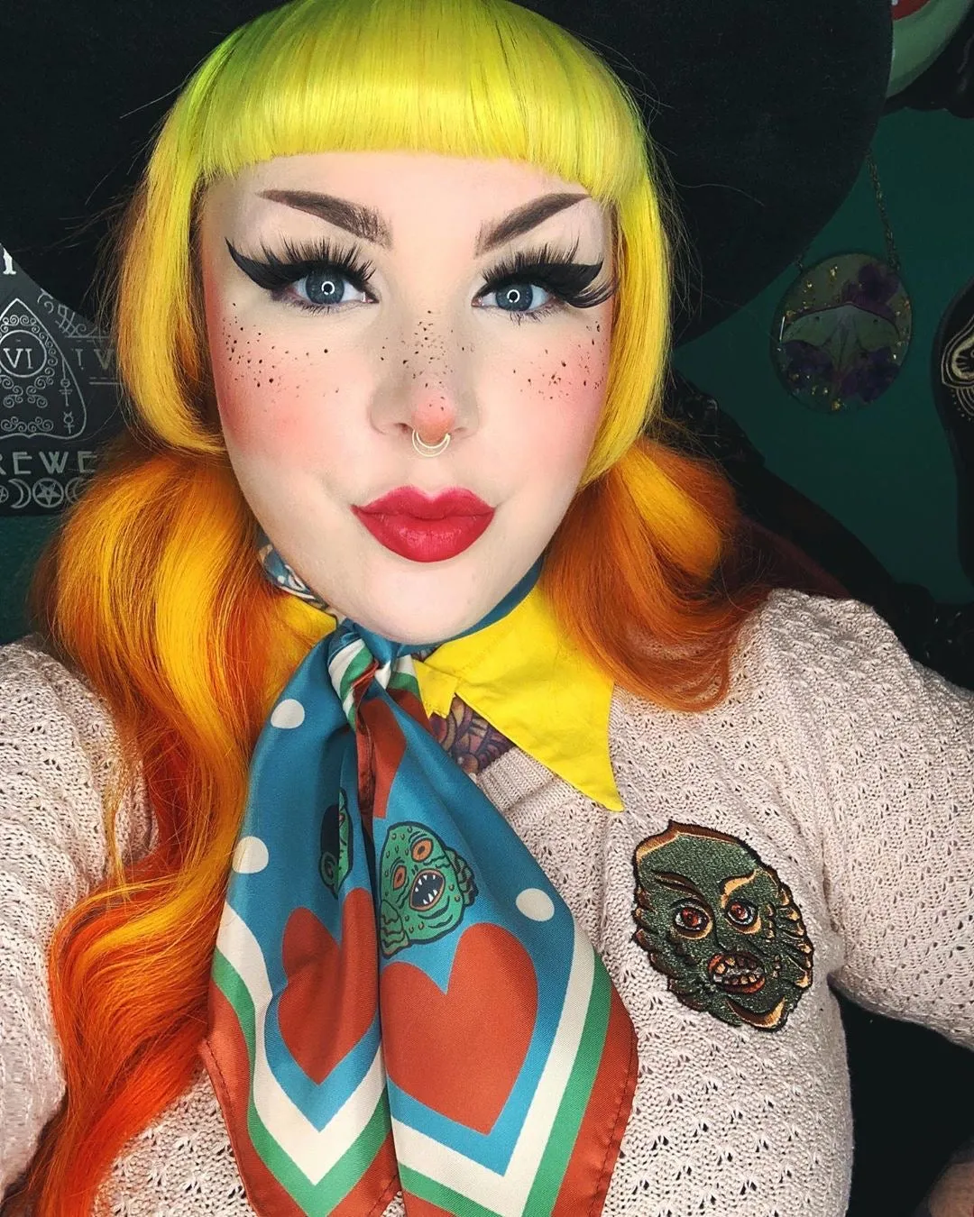 SUPER MONSTER FRIENDS SCARF *DUSTY BLUE