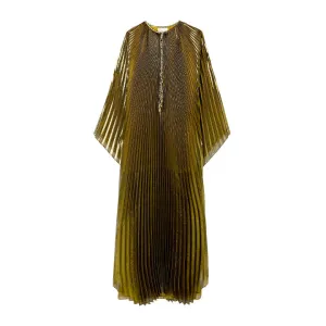 Swarovski Crystal-Embellished Plissé-Lamé Gown