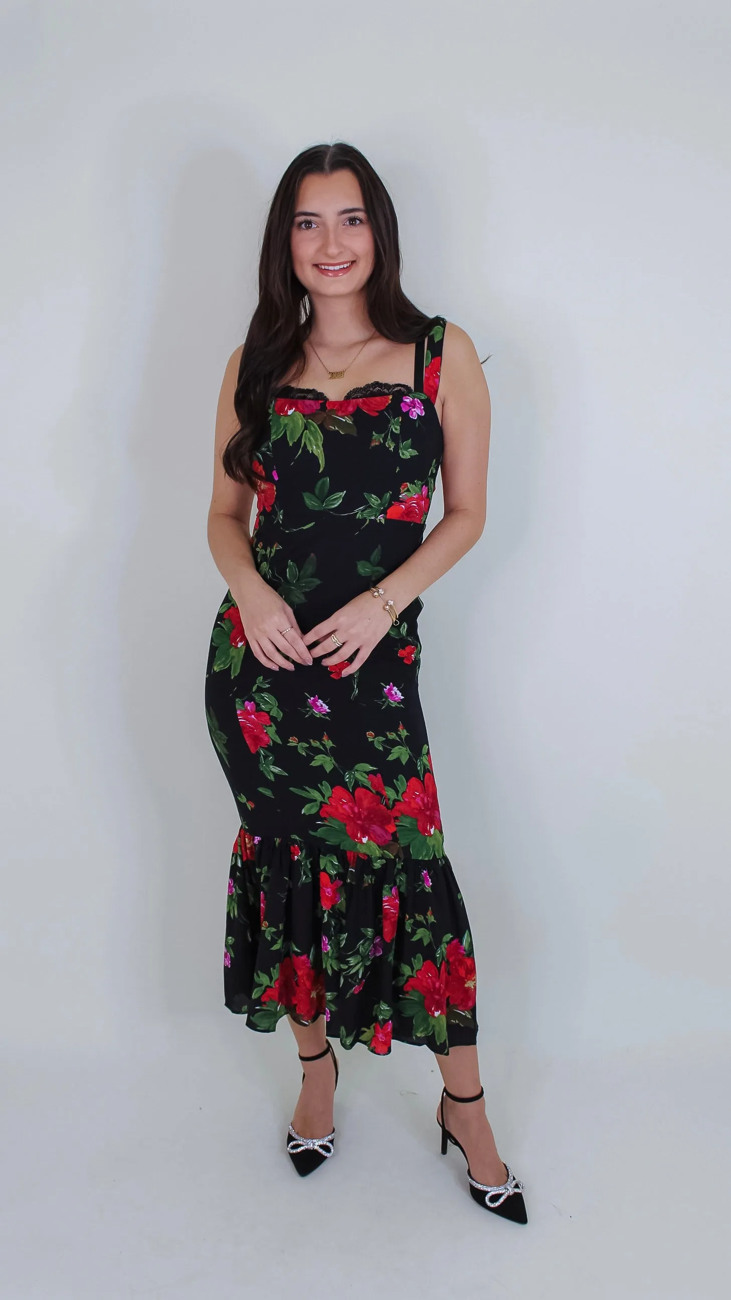 Sweet Talk Black Floral Dress