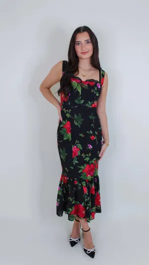 Sweet Talk Black Floral Dress