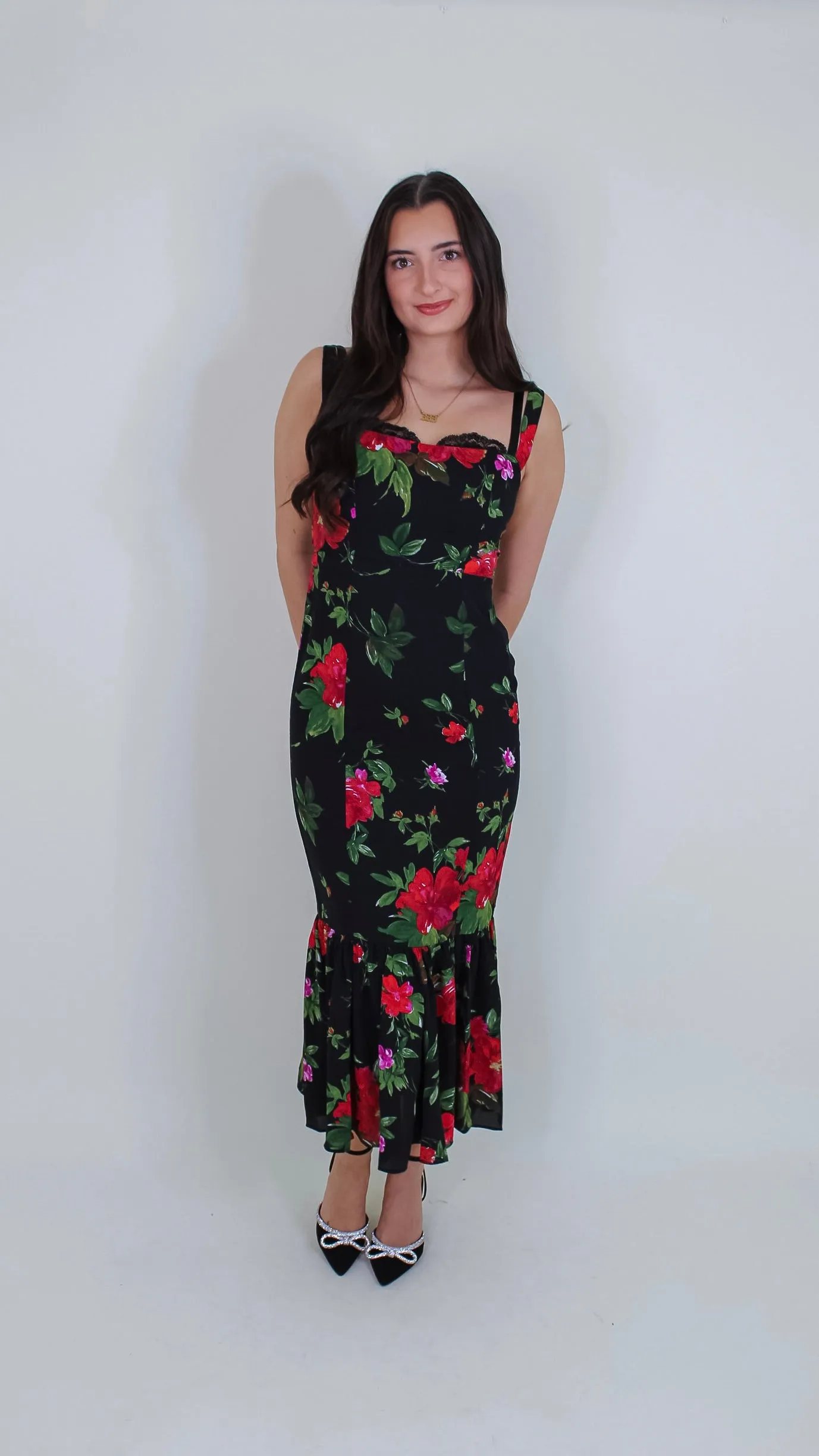 Sweet Talk Black Floral Dress