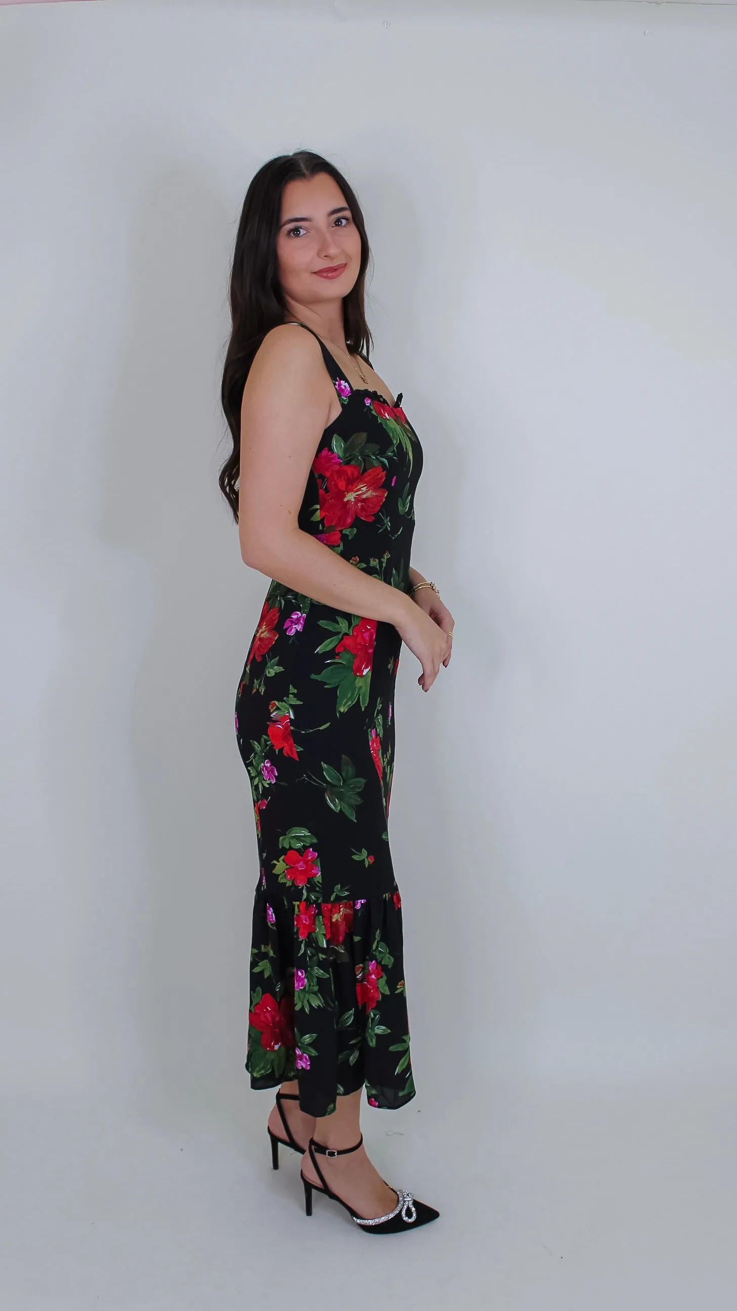 Sweet Talk Black Floral Dress