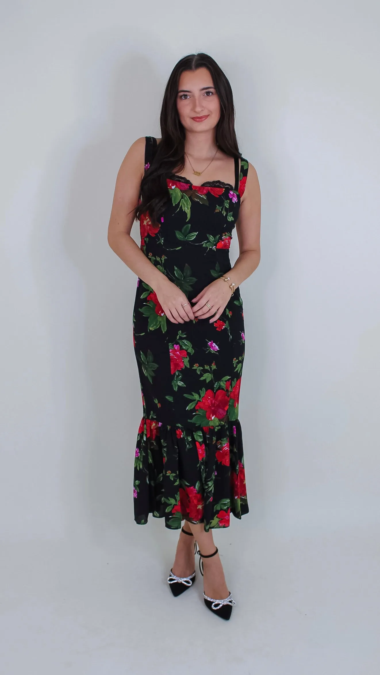 Sweet Talk Black Floral Dress