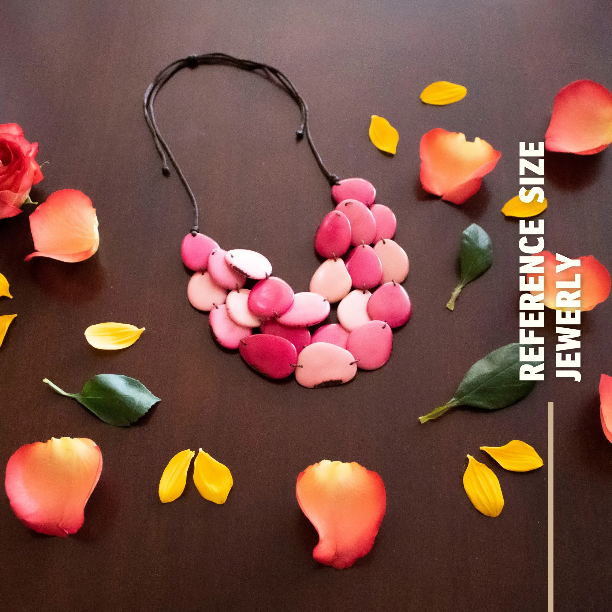 Tagua Pink Necklace Oval Shaped