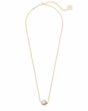 Tess Gold Pendant Necklace In Dichroic Glass