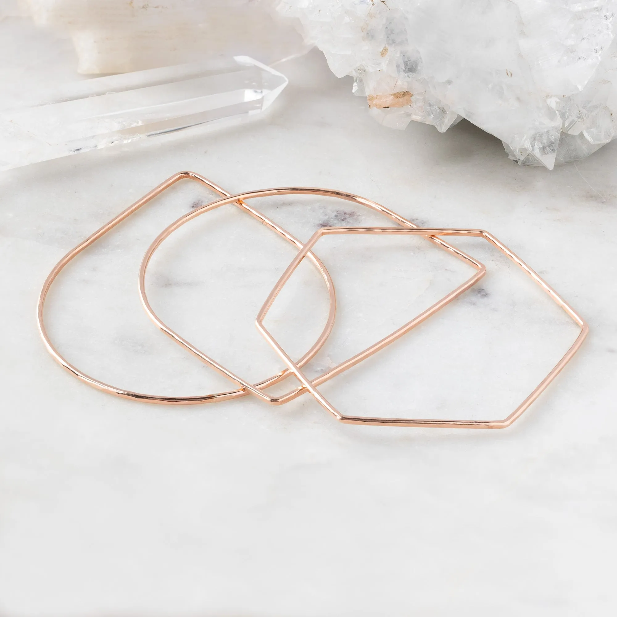 The Hex Stacking Bangle | Rose Gold Filled