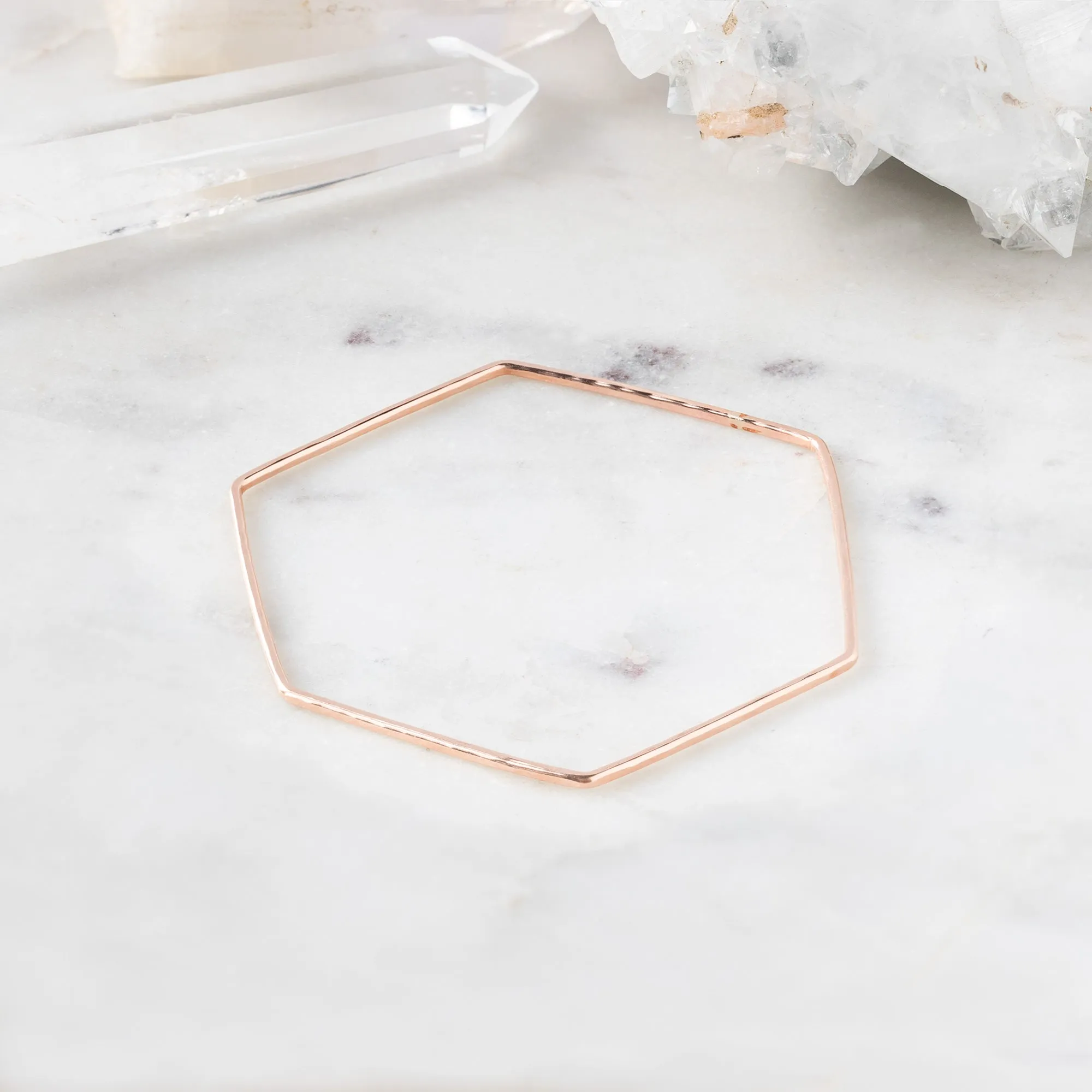 The Hex Stacking Bangle | Rose Gold Filled