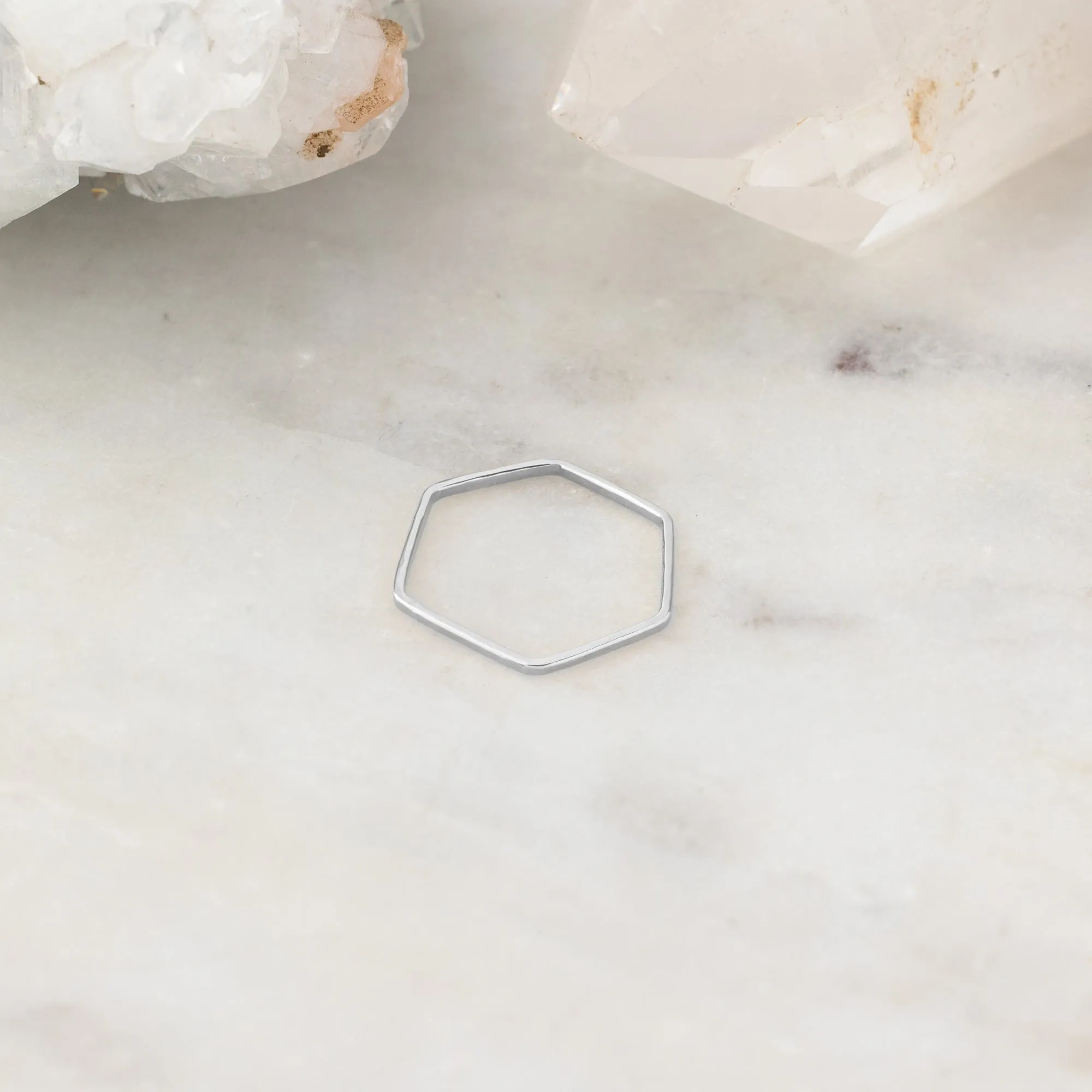 The Hex Stacking Ring | Sterling Silver