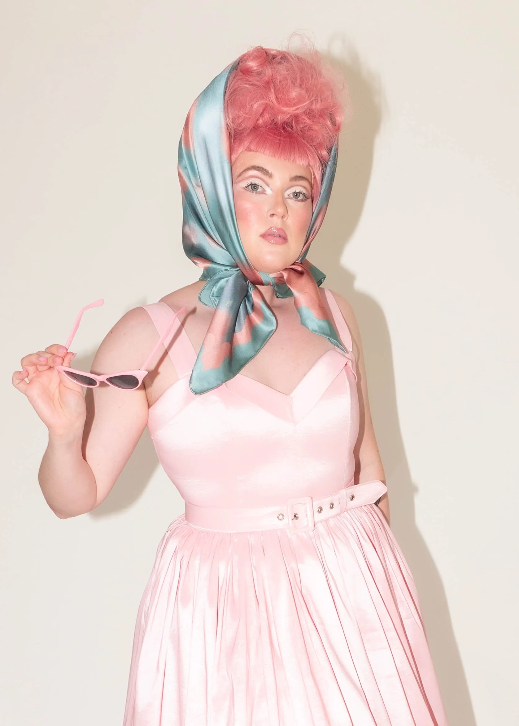 The Pink Cotton Candy Clouds Silk Charmeuse Scarf