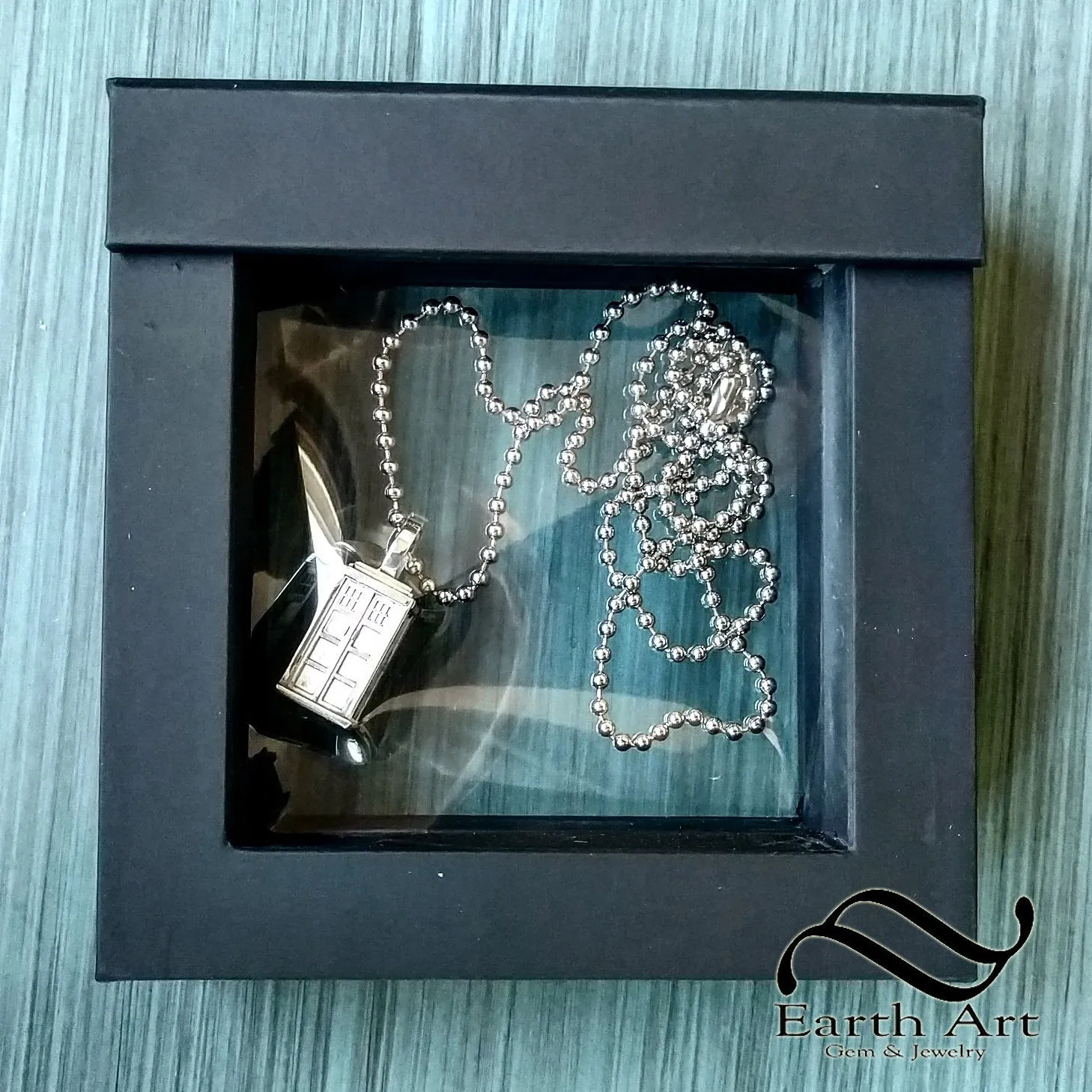 Through Space and Time -Police Box Pendant - Sterling Silver