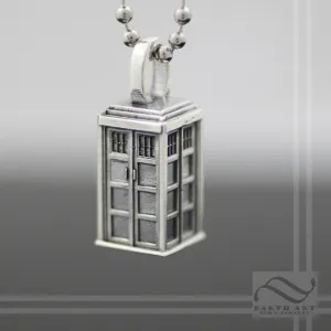 Through Space and Time -Police Box Pendant - Sterling Silver