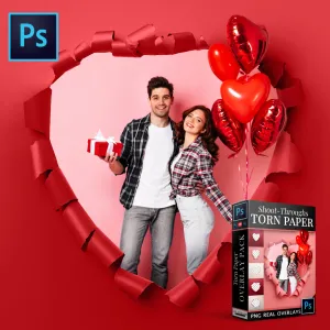 Torn Paper Shoot-Through Overlay Pack
