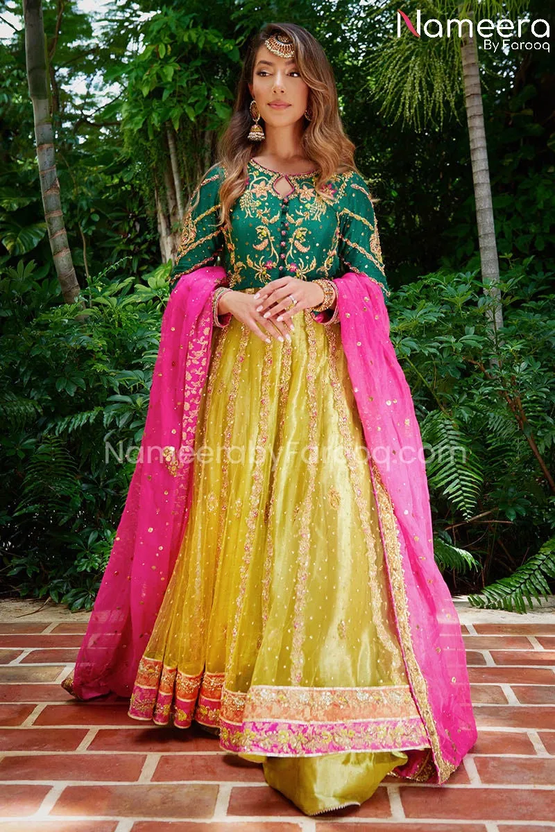 Traditional Bridal Frock Lehenga Dress Online #BS572