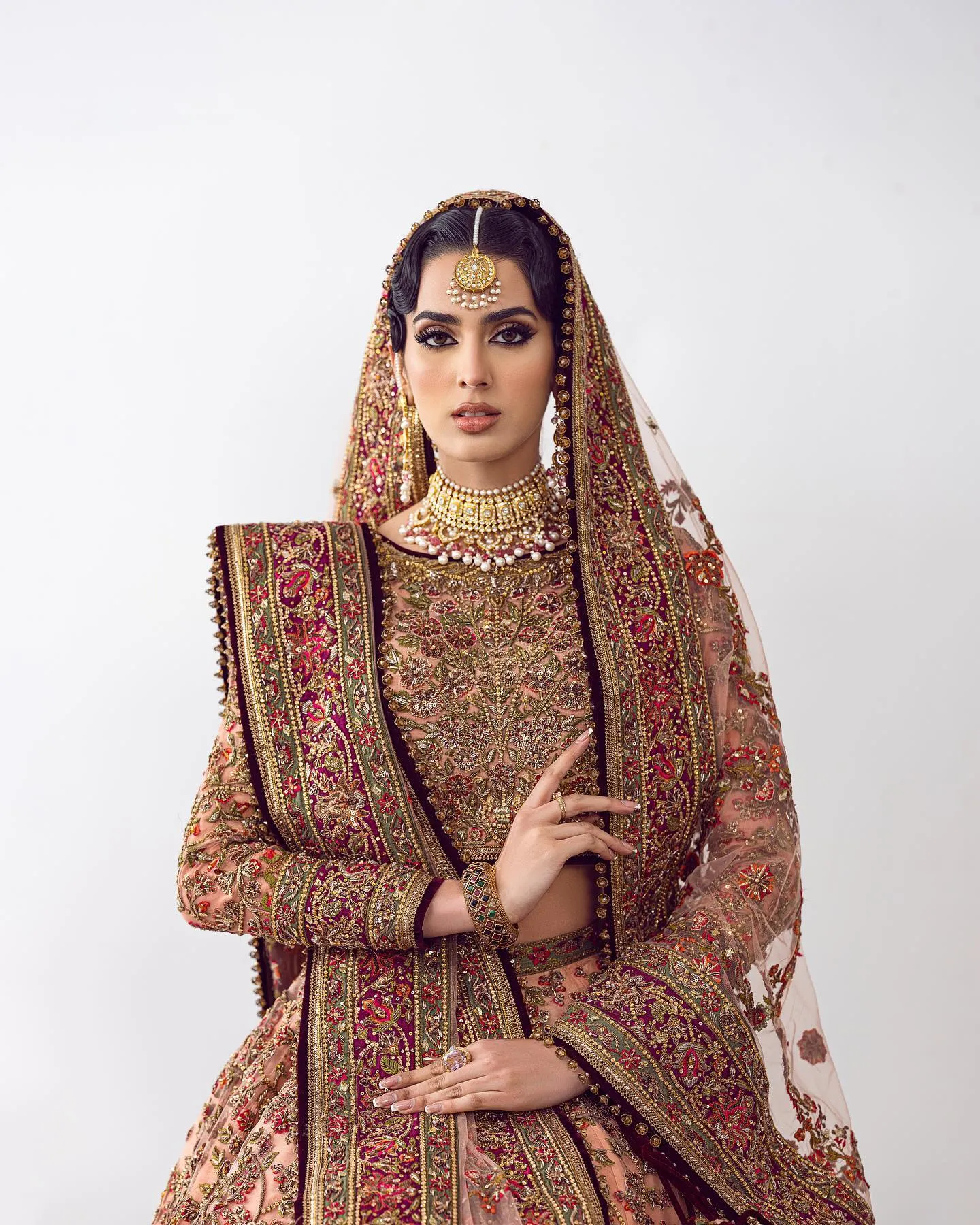 Traditional Bridal Lehenga Choli and Dupatta Dress
