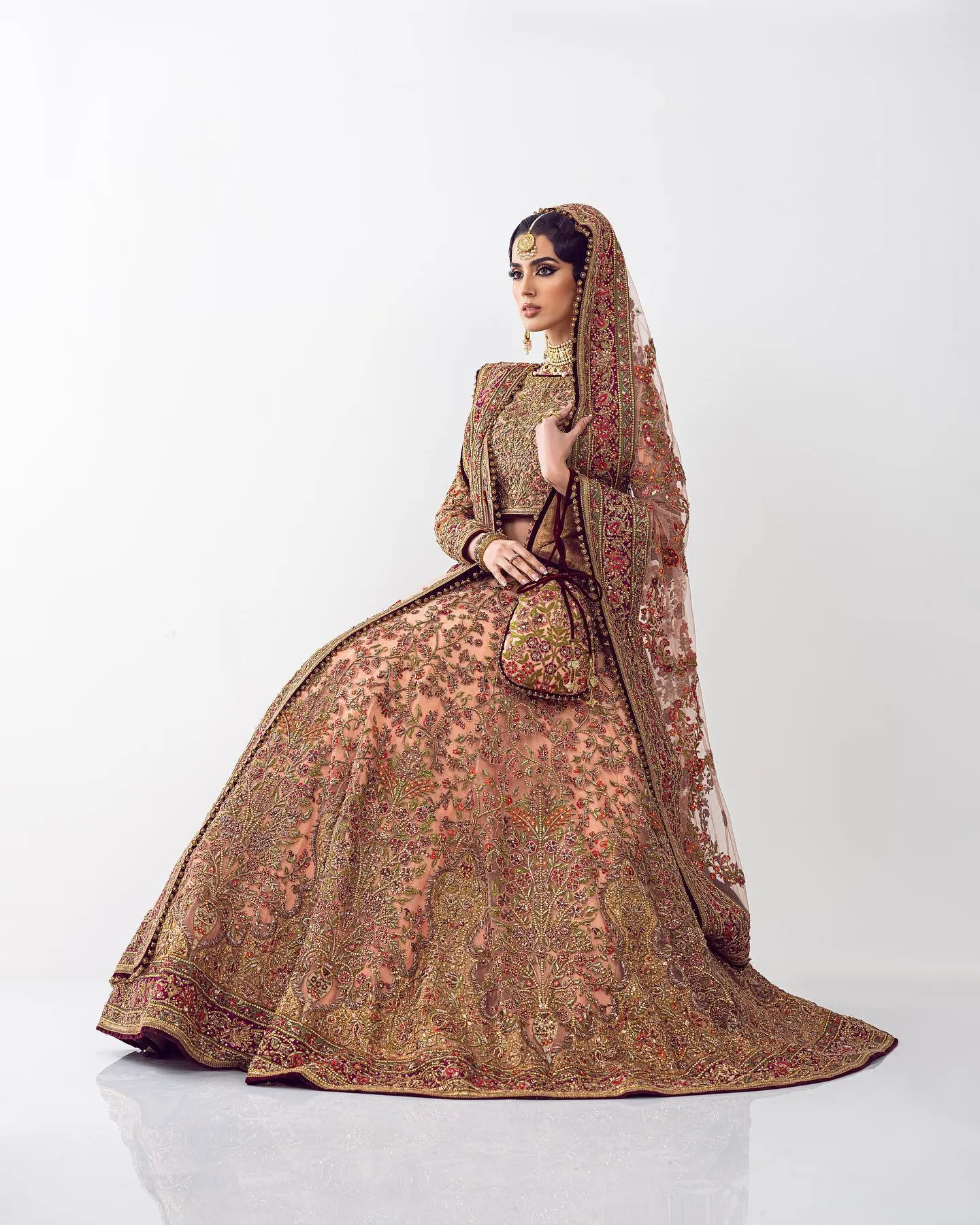 Traditional Bridal Lehenga Choli and Dupatta Dress
