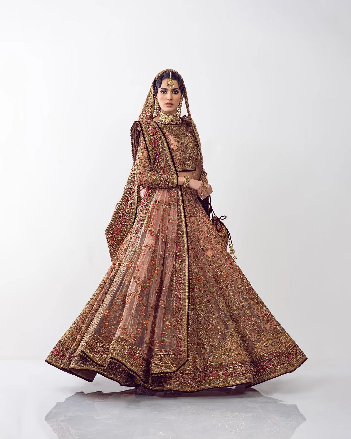 Traditional Bridal Lehenga Choli and Dupatta Dress