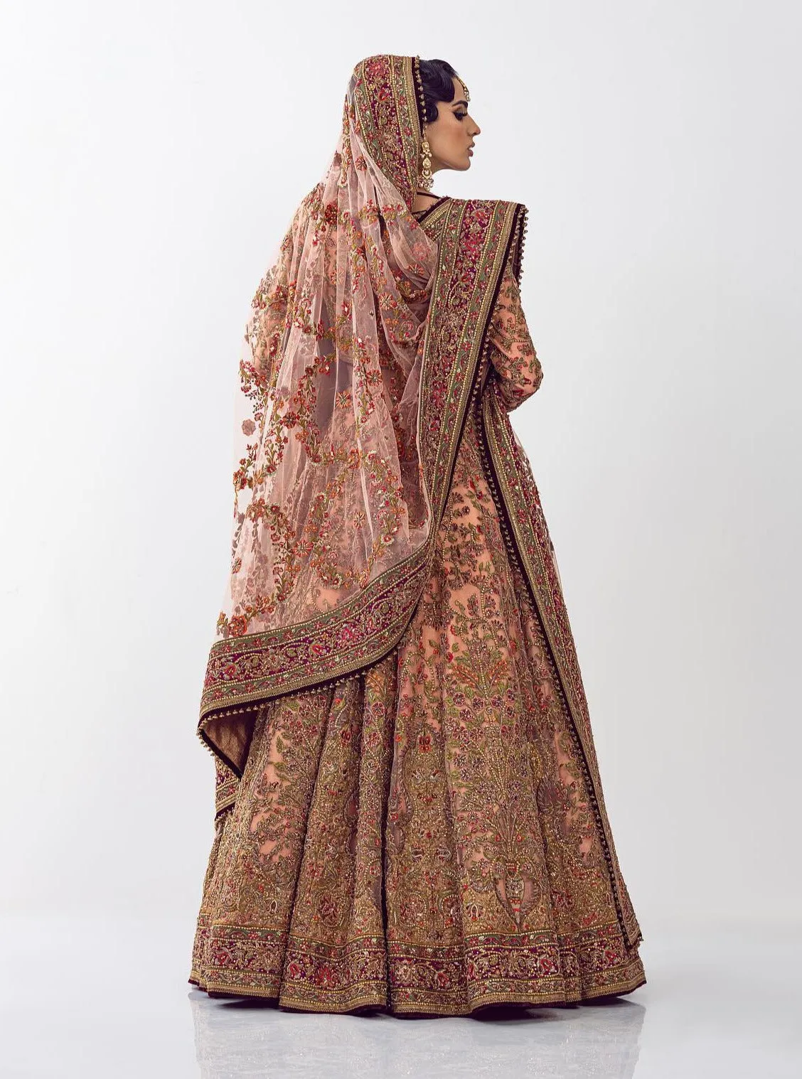 Traditional Bridal Lehenga Choli and Dupatta Dress