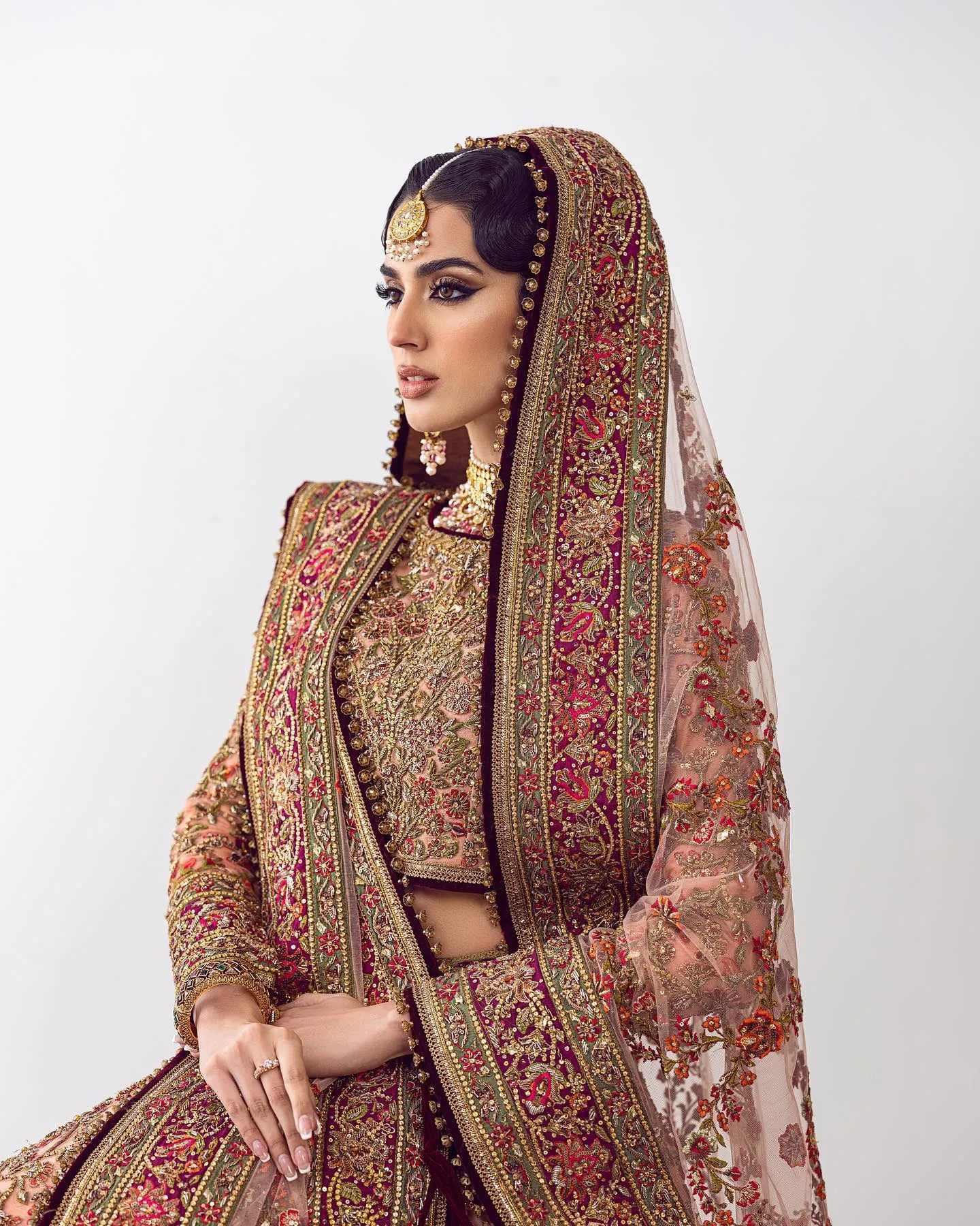 Traditional Bridal Lehenga Choli and Dupatta Dress