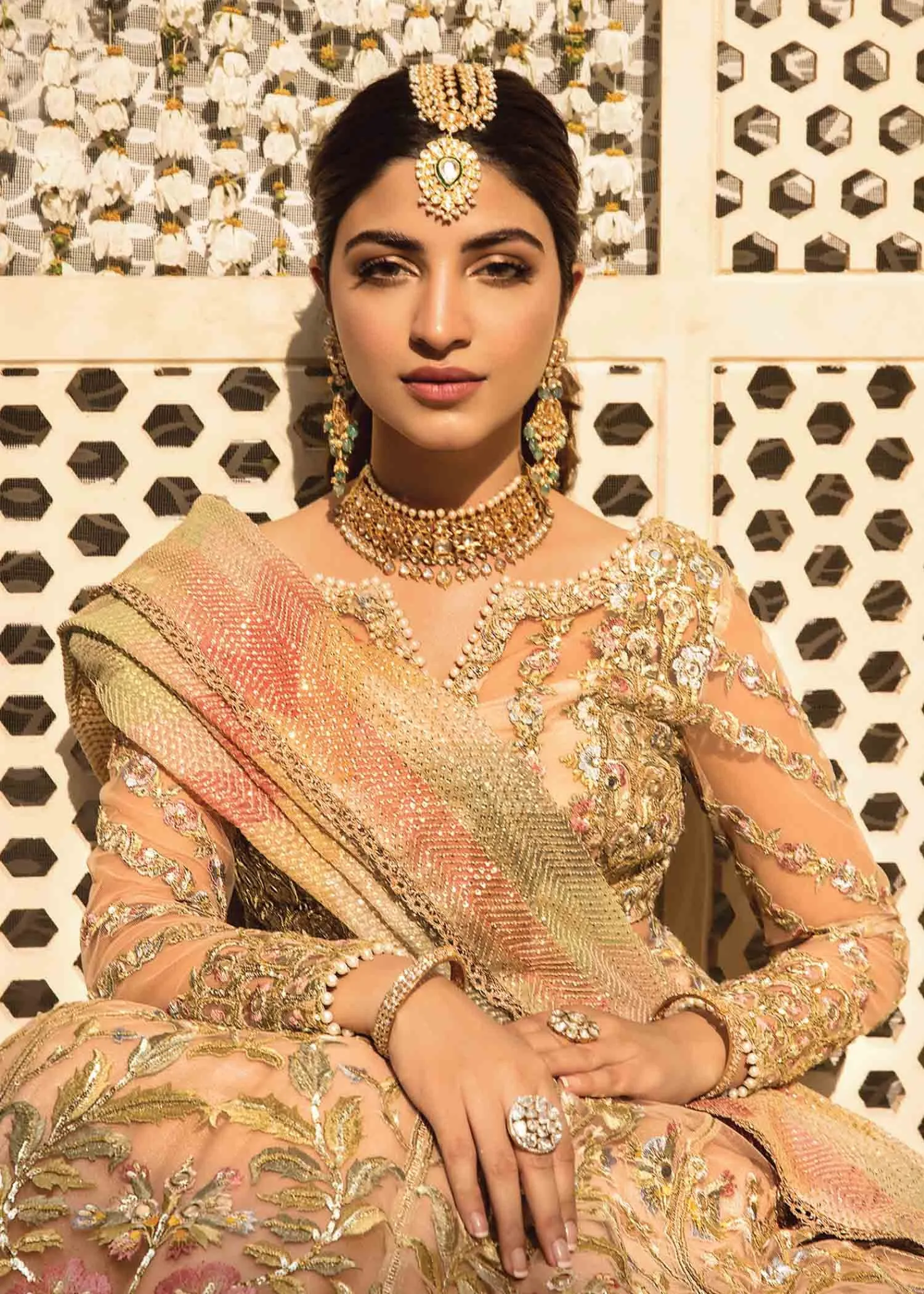 Traditional Lehenga Frock Bridal Dress Pakistani #BS782
