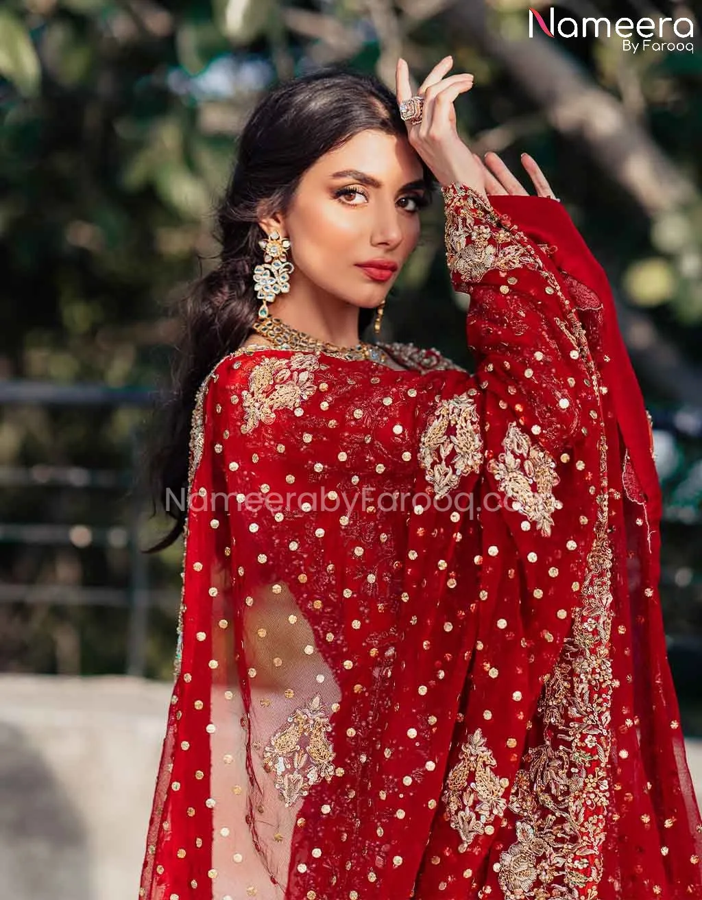 Traditional Pishwas Lehenga Orange Bridal Dress #BS601