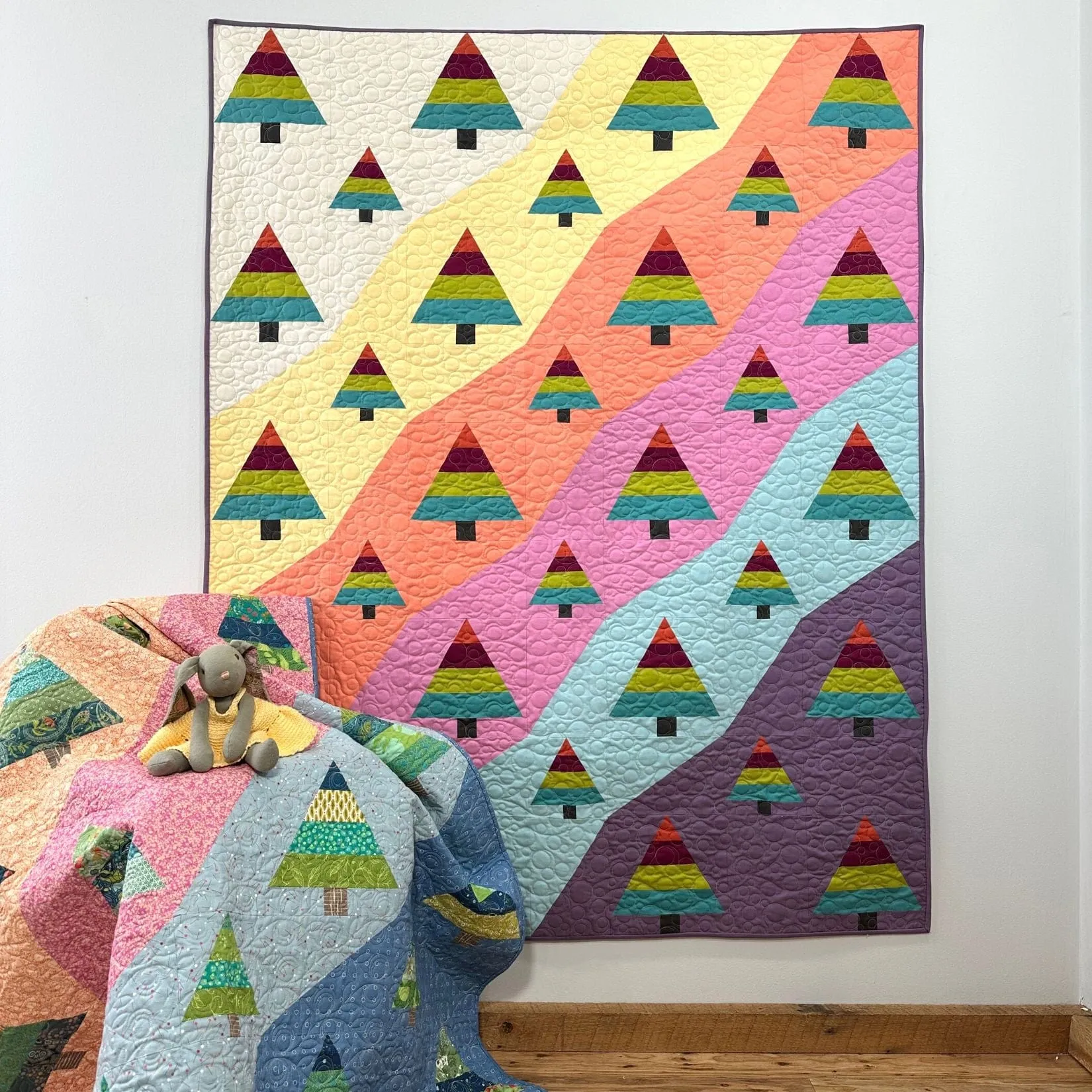 TRIXIE'S TREE FARM Quilt Pattern (Printed Pattern Booklet), by Pam Selkirk 54" x 69" Lap Size