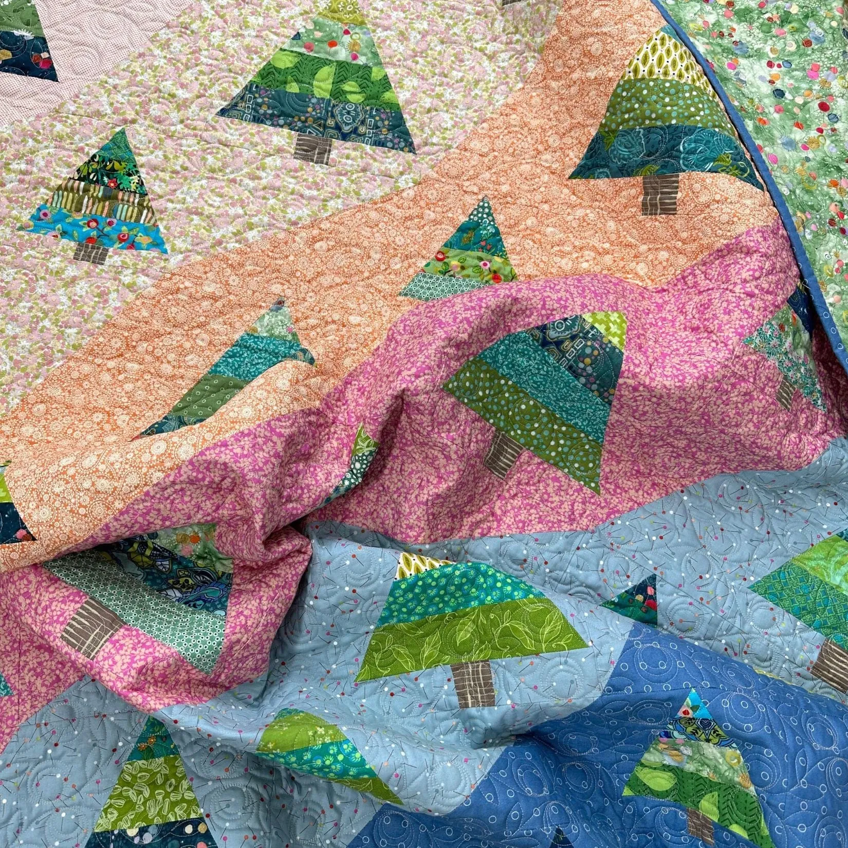 TRIXIE'S TREE FARM Quilt Pattern (Printed Pattern Booklet), by Pam Selkirk 54" x 69" Lap Size