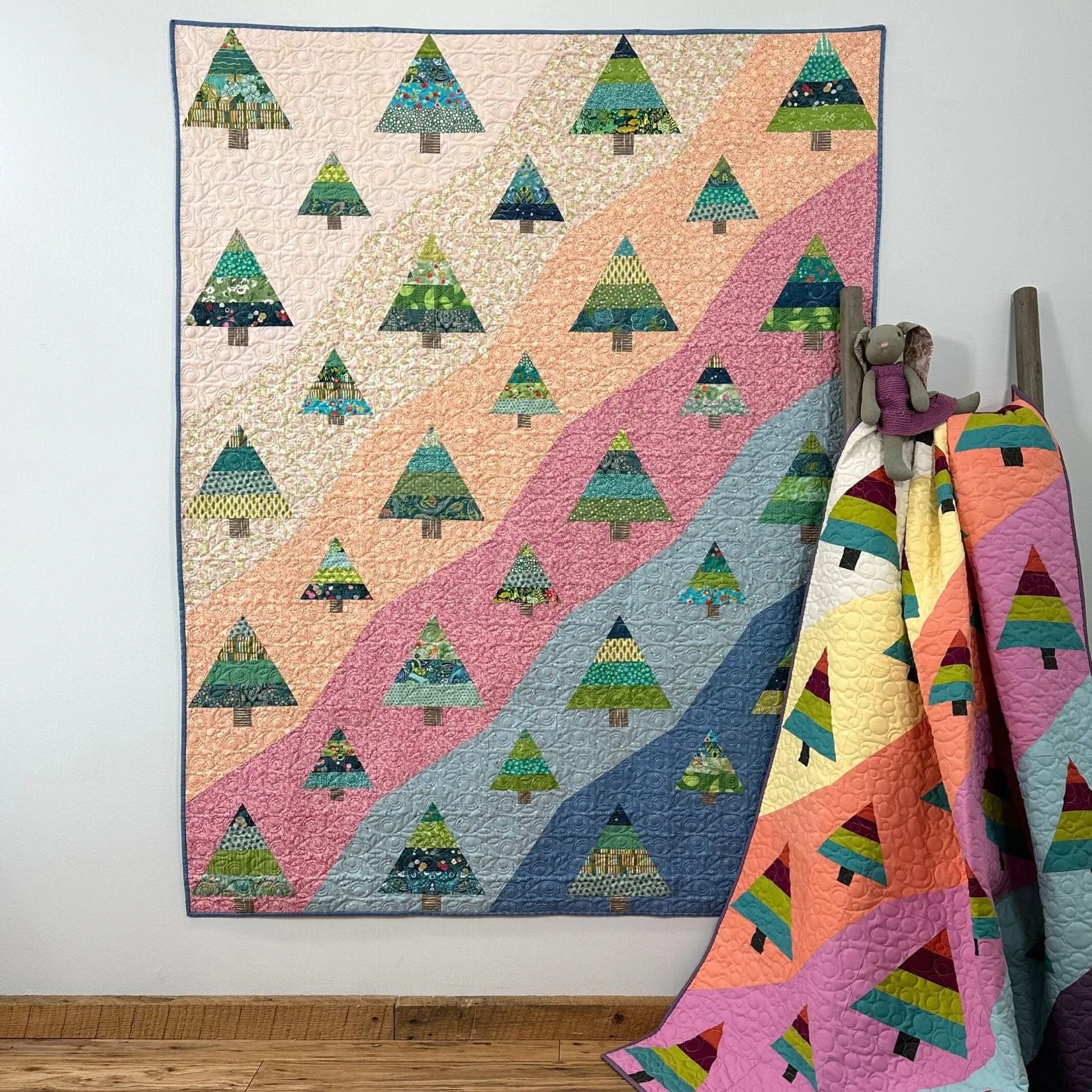 TRIXIE'S TREE FARM Quilt Pattern (Printed Pattern Booklet), by Pam Selkirk 54" x 69" Lap Size