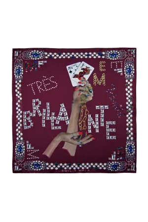 Très Brillante / Bordeaux Silk Scarf