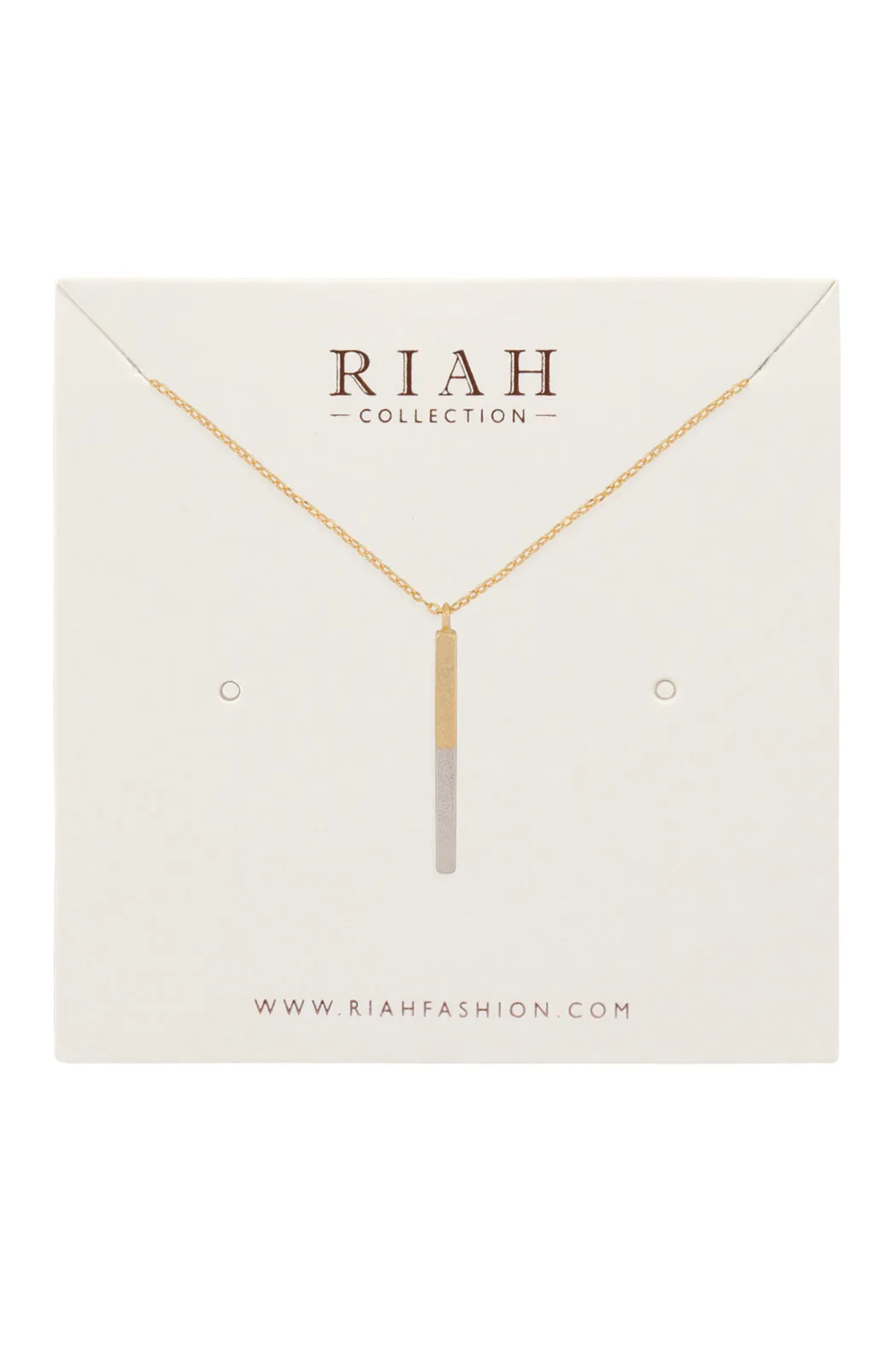 TWO TONE BAR PENDANT DAINTY NEKCLACE
