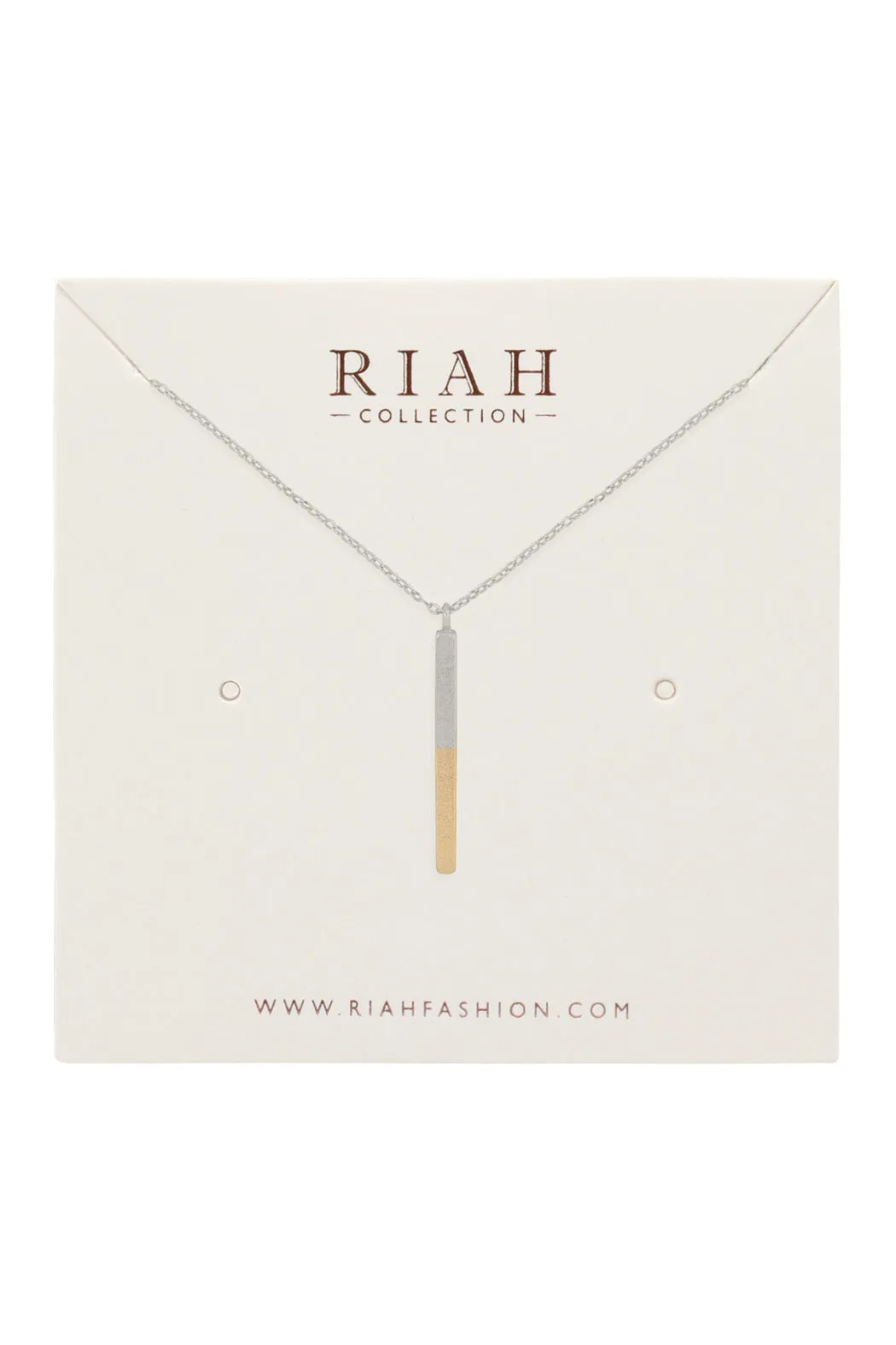 TWO TONE BAR PENDANT DAINTY NEKCLACE